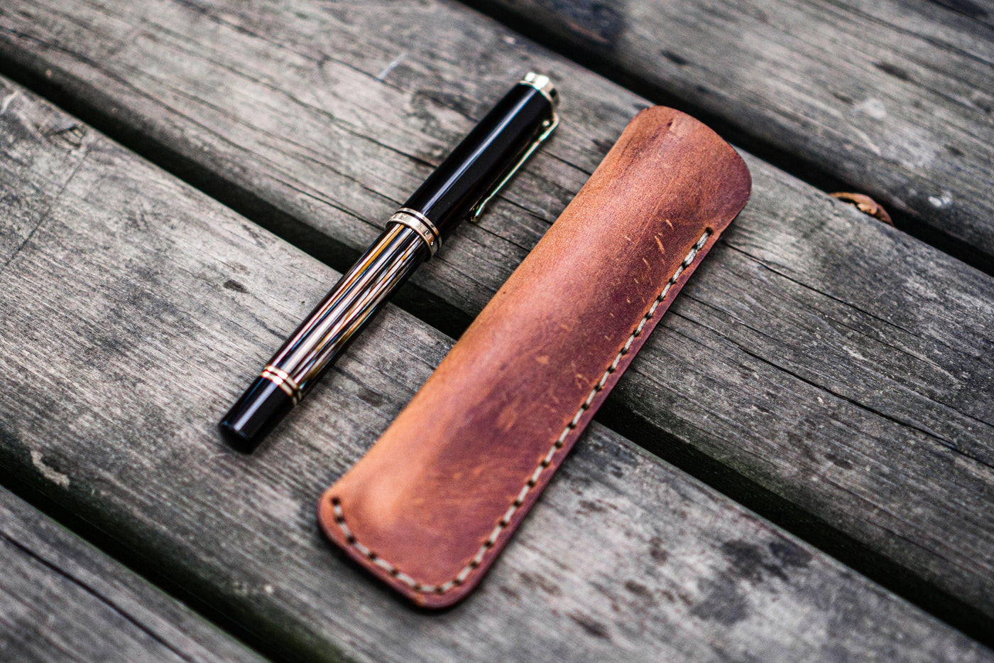 Galen Leather Single Pen Case/ Pouch