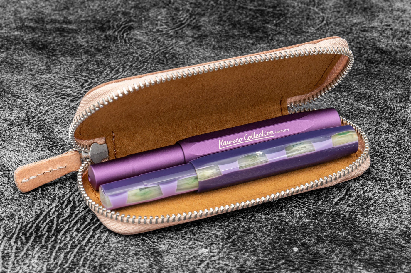 Galen Leather Double Pen Case for Pocket Pen