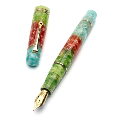 Leonardo Momento Zero Fountain Pen - Pura Vida w/ Gold Trim