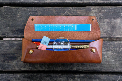 Galen Leather Student Leather Pencil Case