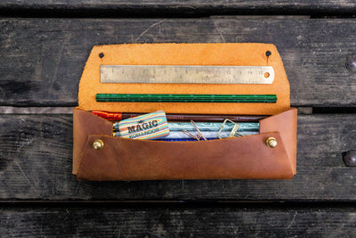 Galen Leather Student Leather Pencil Case