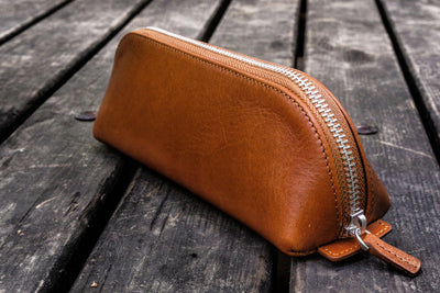 Galen Leather XL Zipper Leather Pencil Case