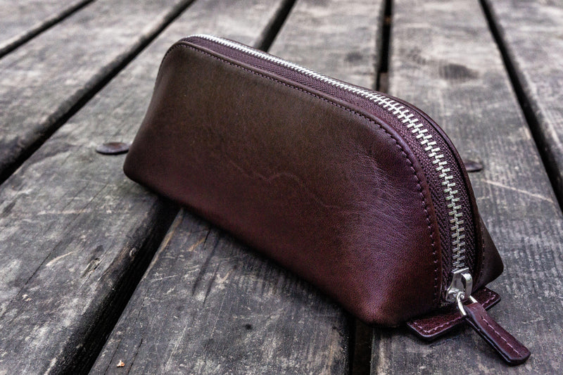 Galen Leather XL Zipper Leather Pencil Case