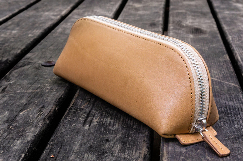 Galen Leather XL Zipper Leather Pencil Case