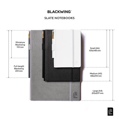 Blackwing Medium Slate Notebook - Black Cover - Plain | Atlas Stationers.