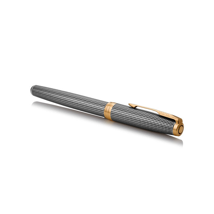 Parker Sonnet Fountain Pen - Silver Ciselé with Gold Trim | Atlas Stationers.