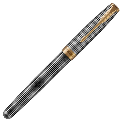 Parker Sonnet Fountain Pen - Silver Ciselé with Gold Trim | Atlas Stationers.