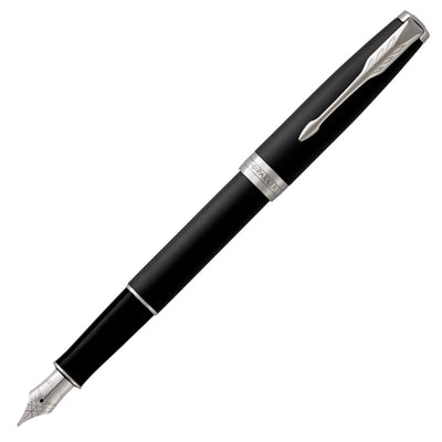 Parker Sonnet Fountain Pen - Matte Black with Chrome Trim | Atlas Stationers.