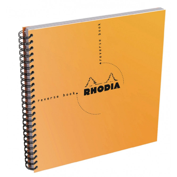 Rhodia Reverse Book - Dot 80 sheets - 8 1/4 x 8 1/4 - Orange cover | Atlas Stationers.