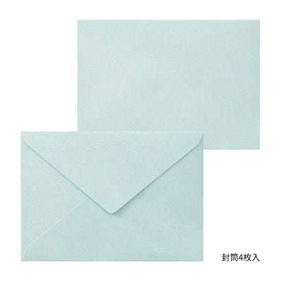 Midori Letterpress Stationery - Blue Flowers | Atlas Stationers.