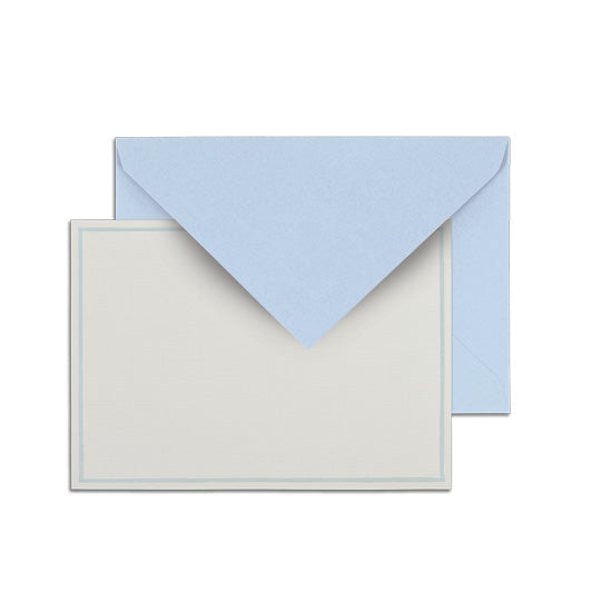 G. Lalo Single Bordered Stationery Set - 4 1/4" x 6" - Blue | Atlas Stationers.