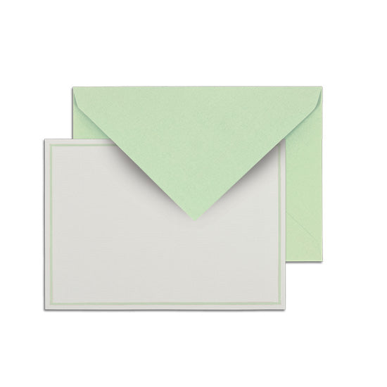 G. Lalo Single Bordered Stationery Set - 4 1/4" x 6" - Pistachio | Atlas Stationers.