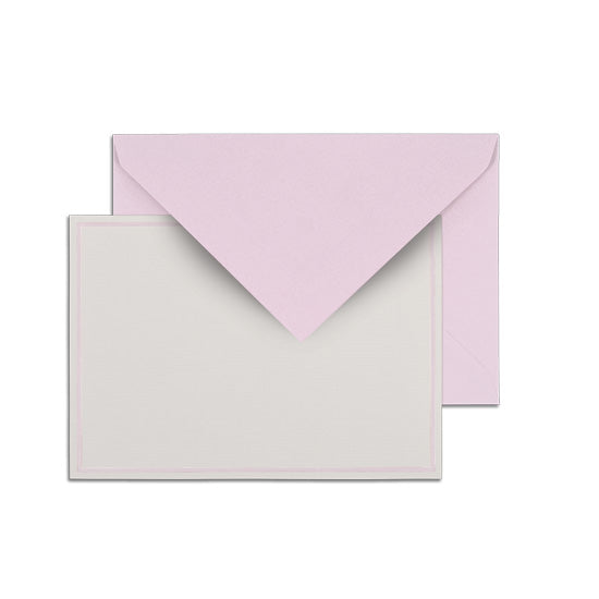 G. Lalo Single Bordered Stationery Set - 4 1/4" x 6" - Rose | Atlas Stationers.