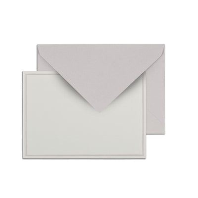 G. Lalo Single Bordered Stationery Set - 4 1/4" x 6" - Graphite Grey | Atlas Stationers.