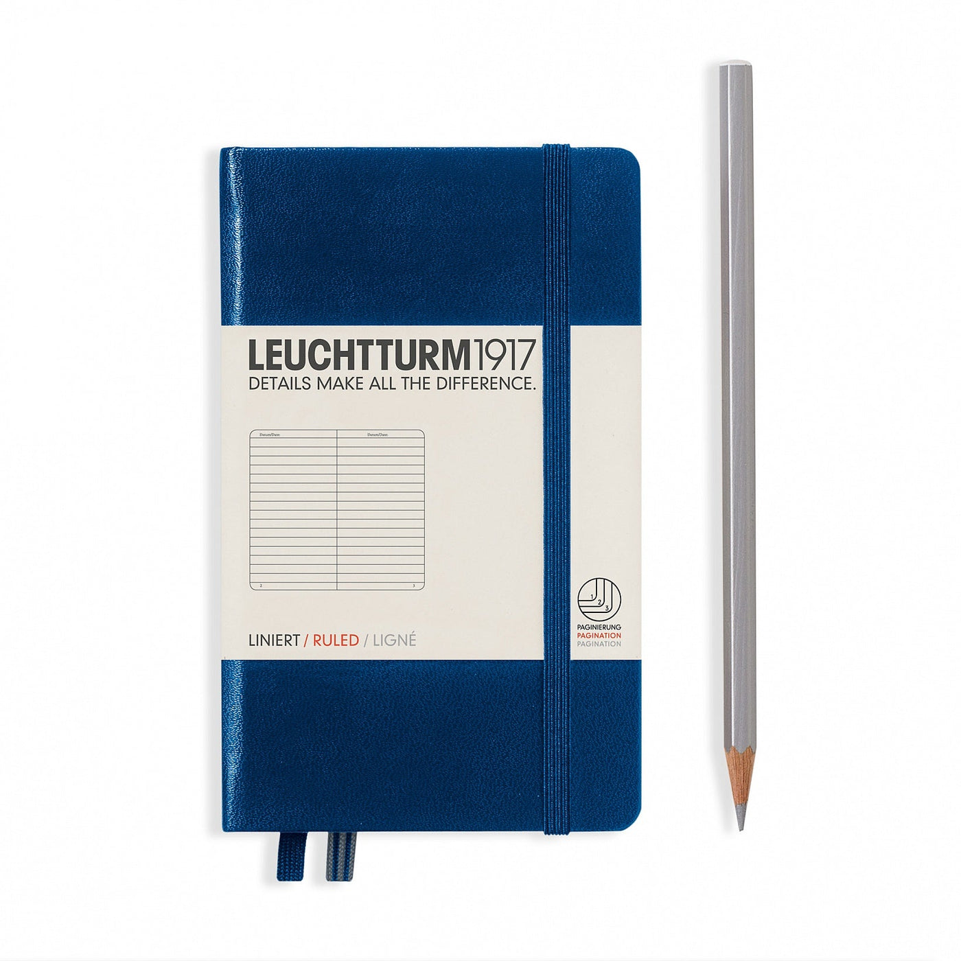 Leuchtturm A6 Hardcover Notebook - Navy - Ruled | Atlas Stationers.