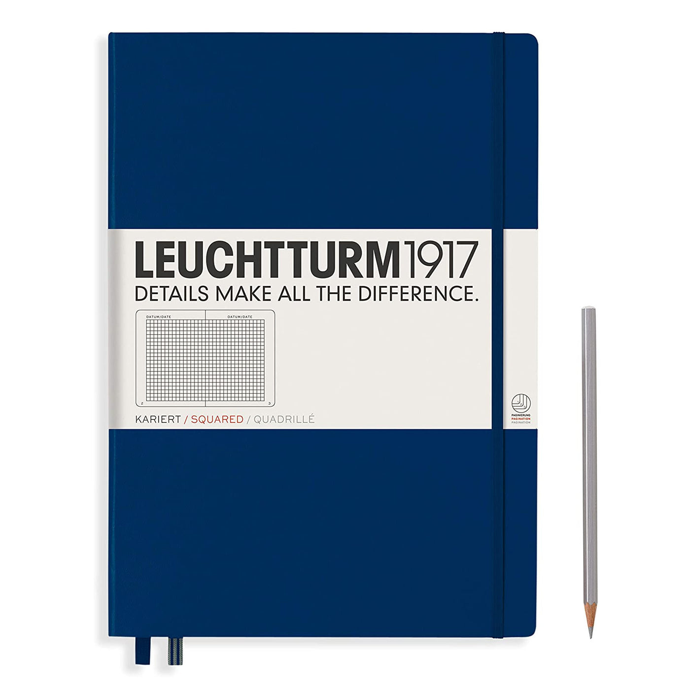 Leuchtturm A4+ Hardcover Notebook - Navy - Squared | Atlas Stationers.