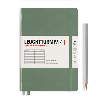 Leuchtturm A5 Hardcover Notebook - Olive - Ruled | Atlas Stationers.