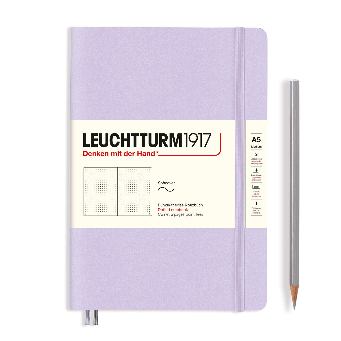 Leuchtturm A5 Softcover Notebook - Lilac - Dot Grid | Atlas Stationers.