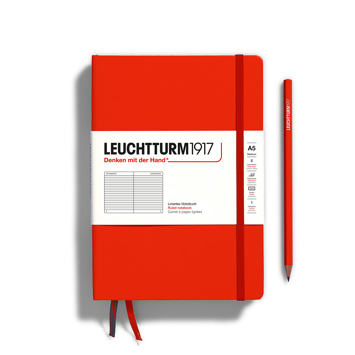 Leuchtturm A5 Hardcover Notebook - Ruled