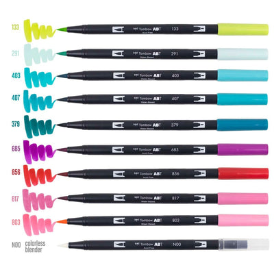 Tombow Dual Brush Marker - Tropical Palette | Atlas Stationers.