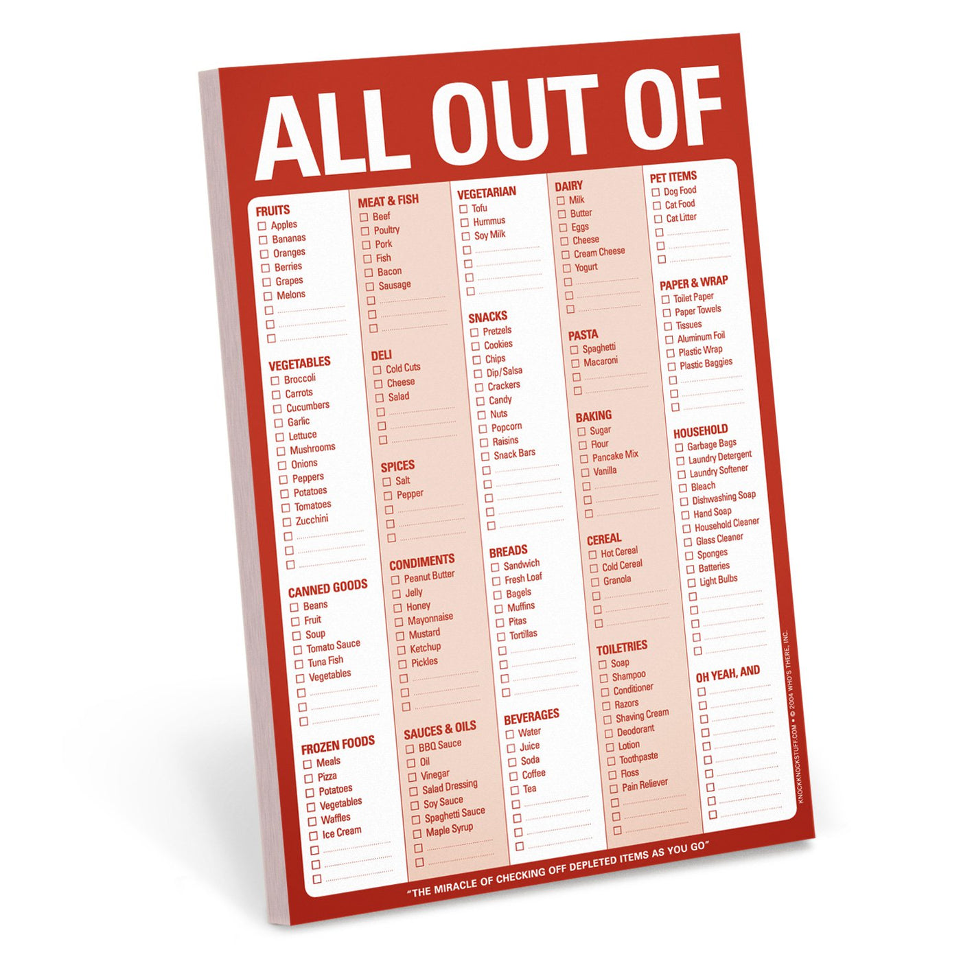 All Out Of Pad with Magnet (Red) | Atlas Stationers.