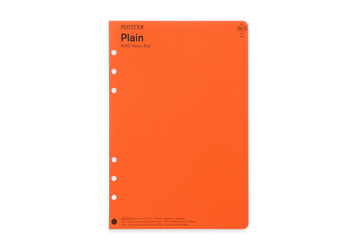 Plotter Refill Memo Pad - Plain - A5 Size