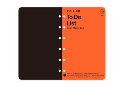 Plotter Refill Memo Pad - To Do List - Mini Size