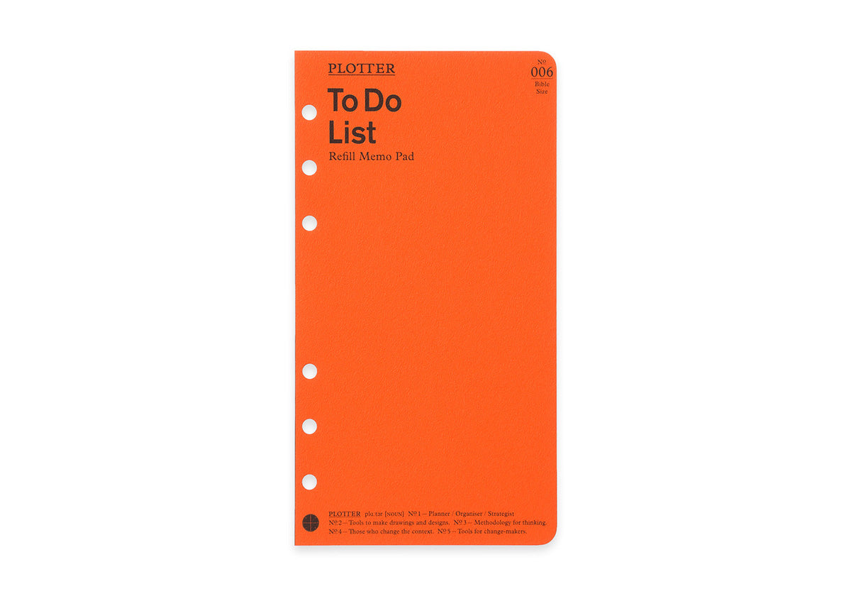 Plotter Refill Memo Pad - To Do List - Bible Size