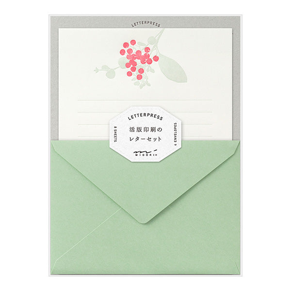 Midori Letterpress Stationery - Bouquet Red | Atlas Stationers.