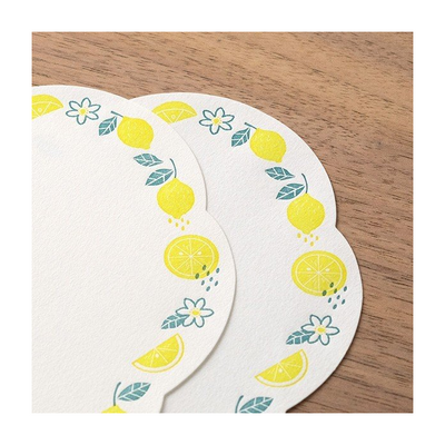 Midori Letterpress Die-Cut Stationery - Lemon | Atlas Stationers.