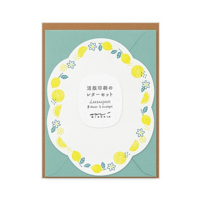 Midori Letterpress Die-Cut Stationery - Lemon | Atlas Stationers.