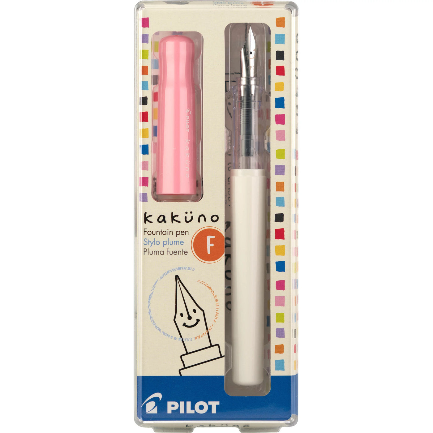 Pilot Kakuno Fountain Pen - White & Pink | Atlas Stationers.