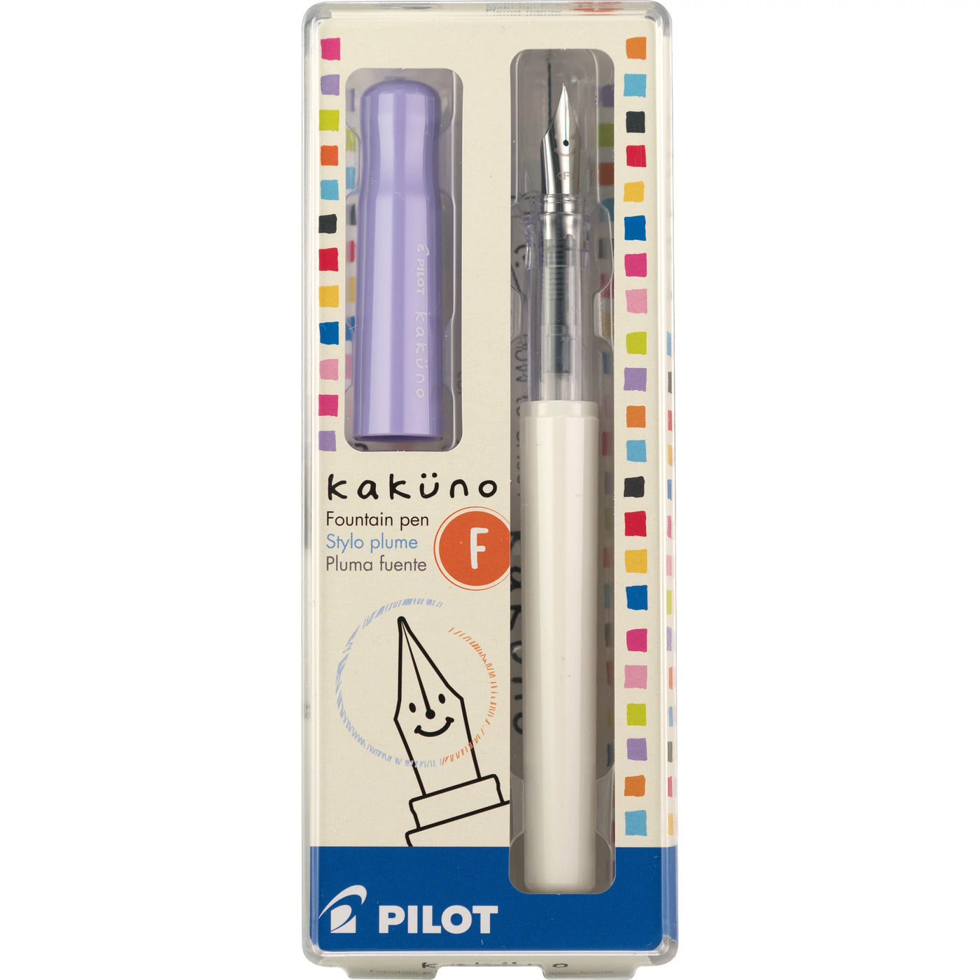 Pilot Kakuno Fountain Pen - White & Purple | Atlas Stationers.