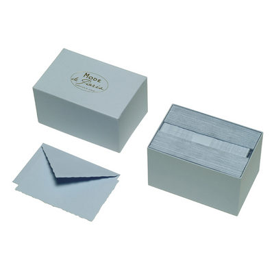 G. Lalo Deckle-Edged Mode de Paris Stationery - 3 3/4" x 6" - Blue | Atlas Stationers.