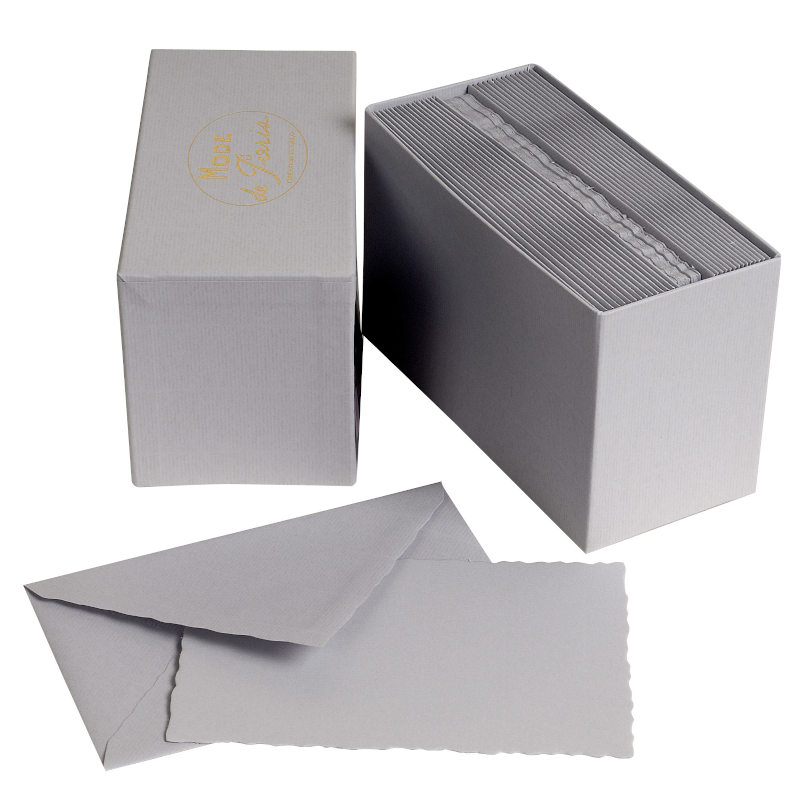 G. Lalo Deckle-Edged Mode de Paris Stationery - 3 3/4" x 6" - Graphite Grey | Atlas Stationers.