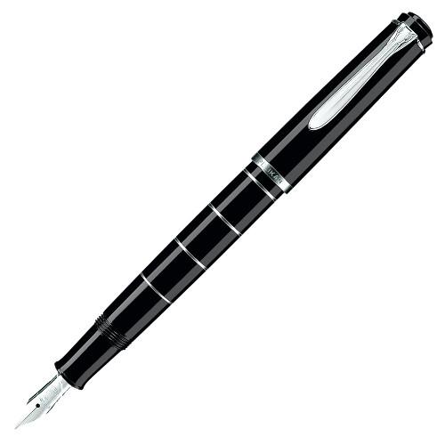 Pelikan Classic M215 Fountain Pen - Black w/ Silver Rings | Atlas Stationers.