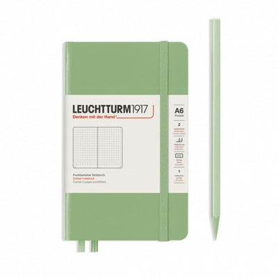 Leuchtturm A6 Hardcover Notebook - Sage - Plain | Atlas Stationers.