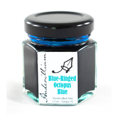 Anderillium Blue-Ringed Octopus Blue 1.5 Oz Bottled Ink | Atlas Stationers.