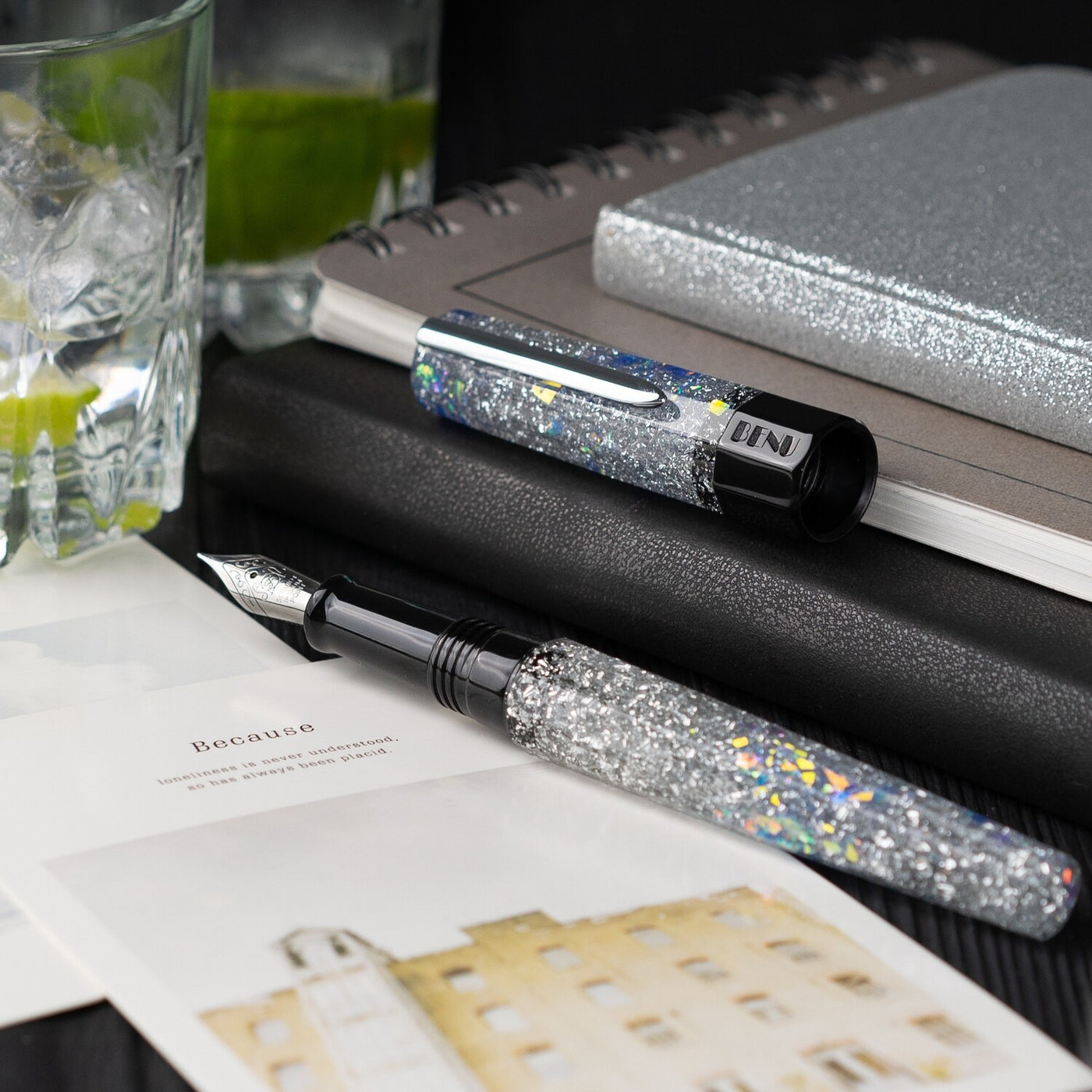 Benu Euphoria Fountain Pen - Vodka on the Rocks | Atlas Stationers.