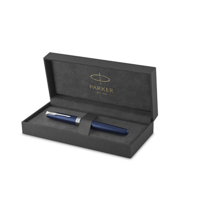 Parker Sonnet Fountain Pen - Laquered Blue with Chrome | Atlas Stationers.