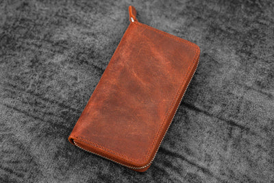 Galen Leather 3 Pen Zipper Case