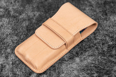 Galen Leather 3 Pen Flap Case - Undyed | Atlas Stationers.