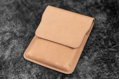 Galen Leather 5 Pen Flap Case - Undyed | Atlas Stationers.