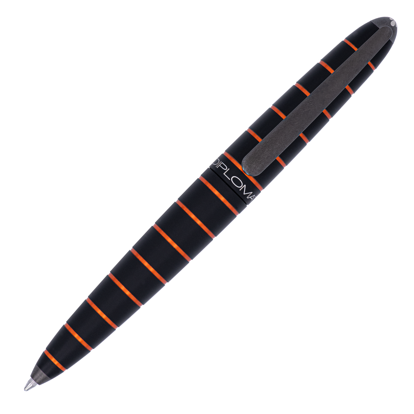 Diplomat Elox Ballpoint Pen - Black with Orange Rings | Atlas Stationers.