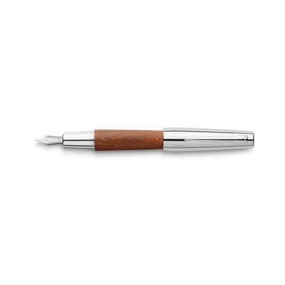 Faber-Castell E-Motion Fountain Pen - Wood w/ Chrome | Atlas Stationers.