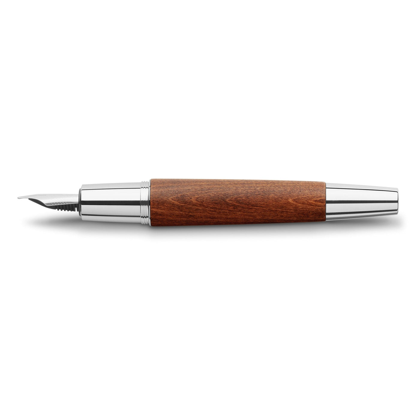 Faber-Castell E-Motion Fountain Pen - Wood w/ Chrome | Atlas Stationers.