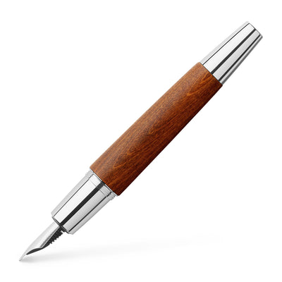 Faber-Castell E-Motion Fountain Pen - Wood w/ Chrome | Atlas Stationers.