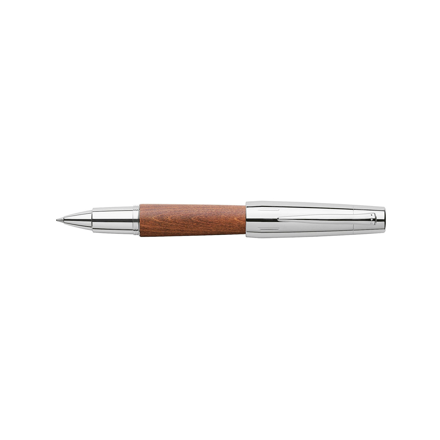 Faber-Castell E-Motion Rollerball Pen - Wood w/ Chrome | Atlas Stationers.