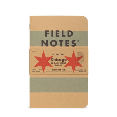 Field Notes Chicago Edition 3-Pack, 3 1/2" x 5 1/2" | Atlas Stationers.