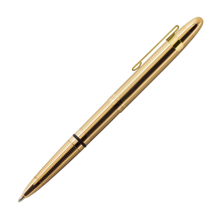 Fisher Space Pen Classic Bullet Pen in Lacquered Brass with Gold Plated Clip | Atlas Stationers.